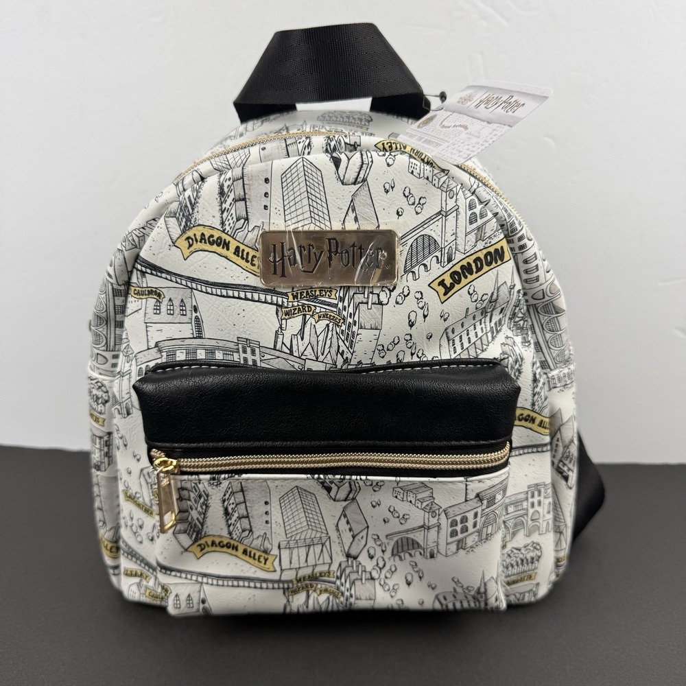 Harry Potter Diagon Alley Map Backpack Bioworld Faux Leather Small Rucksack NWT